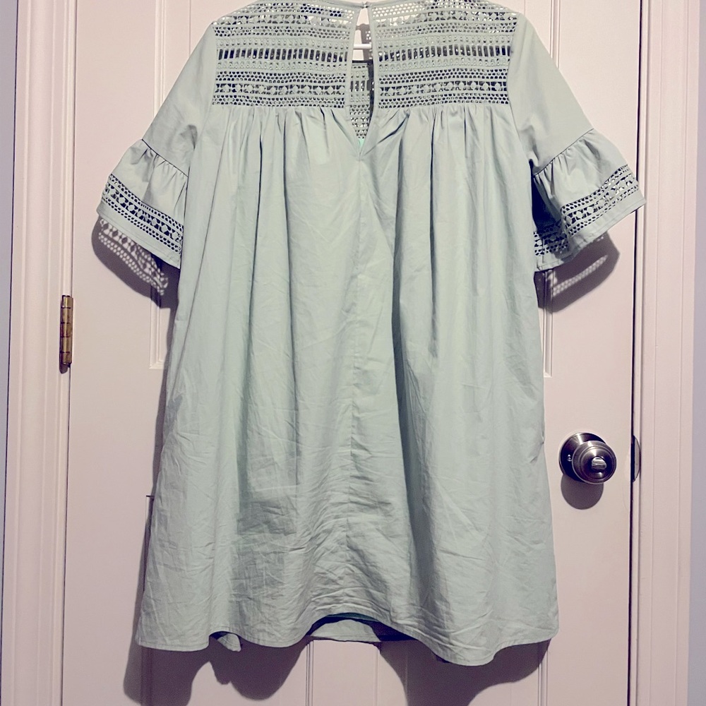 English Factory Eyelet Lace Mini Dress Green Women
